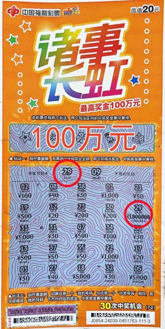 中奖彩票
